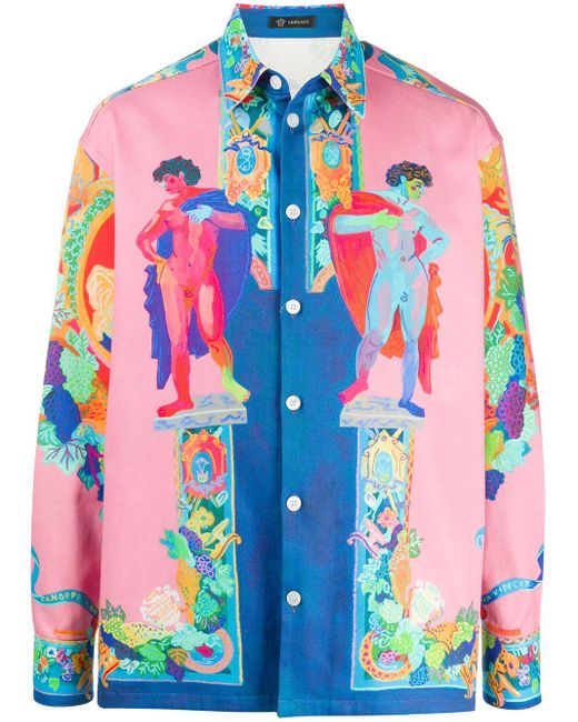 Versace Hemd mit Malerei-Print in Pink für Herren