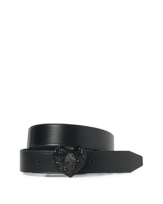 Kurt Geiger Black Eagle Heart Crystal-Embellished Belt