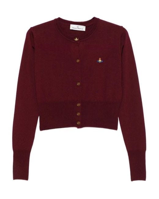 Vivienne Westwood Red Bea Orb-Embellished Button Cardigan