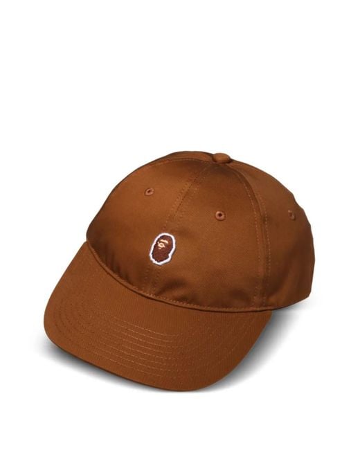 A Bathing Ape Brown Logo-Embroidered Baseball Cap for men