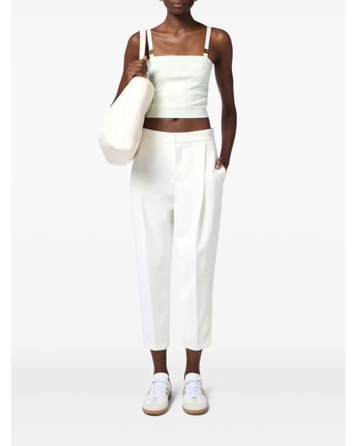 Elisabetta Franchi White Logo Jacquard Top
