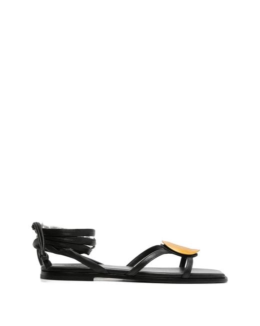 Vic Matié White Baron Wrap Leather Sandals