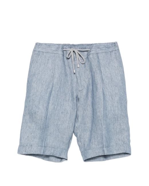 Barba Napoli Blue Capri Drawstring Shorts for men