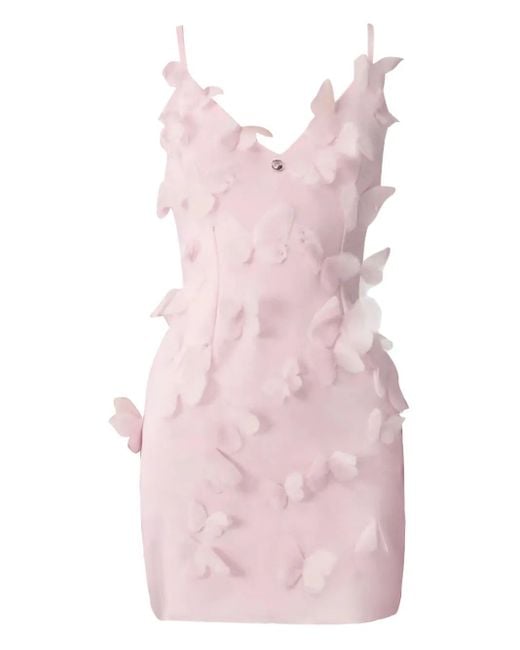 Coperni Pink Butterfly-Embellished Mini Dress