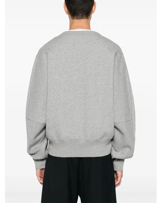 McQueen Gray Embroidered-Logo Sweatshirt for men