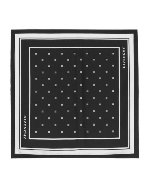 Givenchy Black 4g Silk Square Scarf