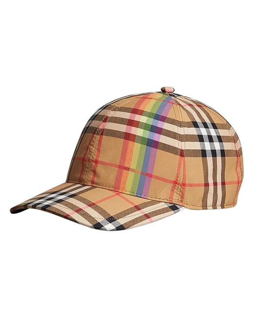 Burberry Brown Rainbow Vintage Check Baseball Cap
