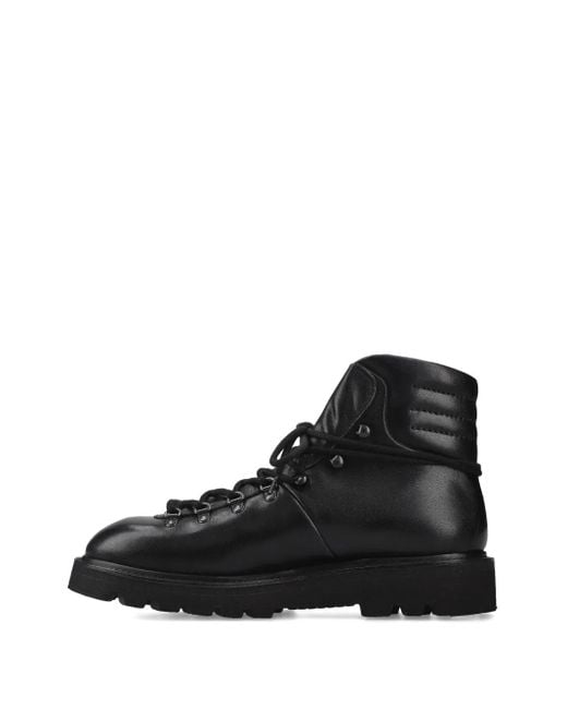 Premiata Black Lace-Up Leather Boots for men