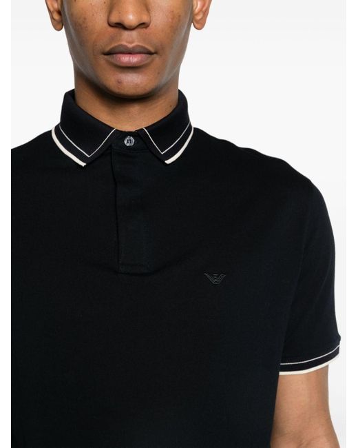 Emporio Armani Poloshirt Met Geborduurd Logo in het Black voor heren