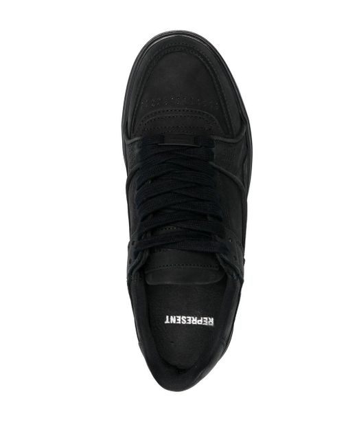 Represent Apex Tonal Leather Sneakers in Black for Men | Lyst