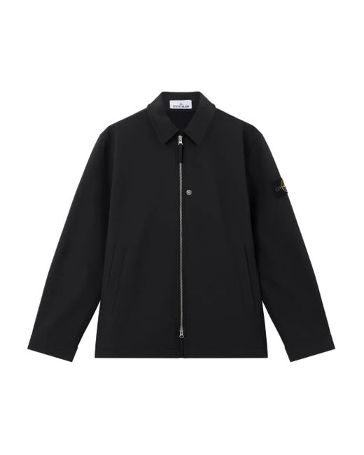Giacca Con Applicazione Logo di Stone Island in Blue da Uomo