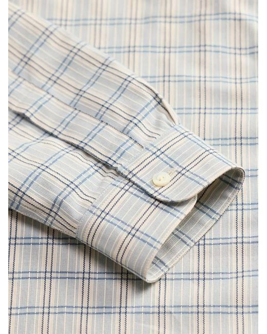 RRL White Checked Collared Shirt for men