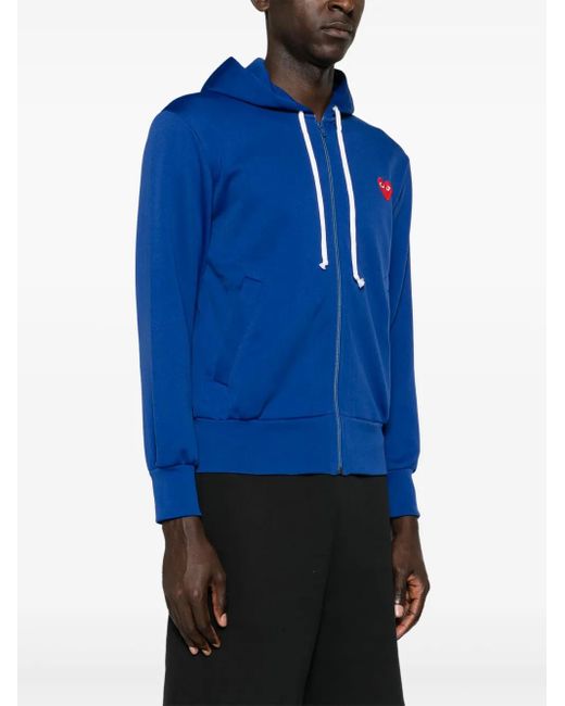 COMME DES GARÇONS PLAY Blue Heart-Appliqué Hoodie