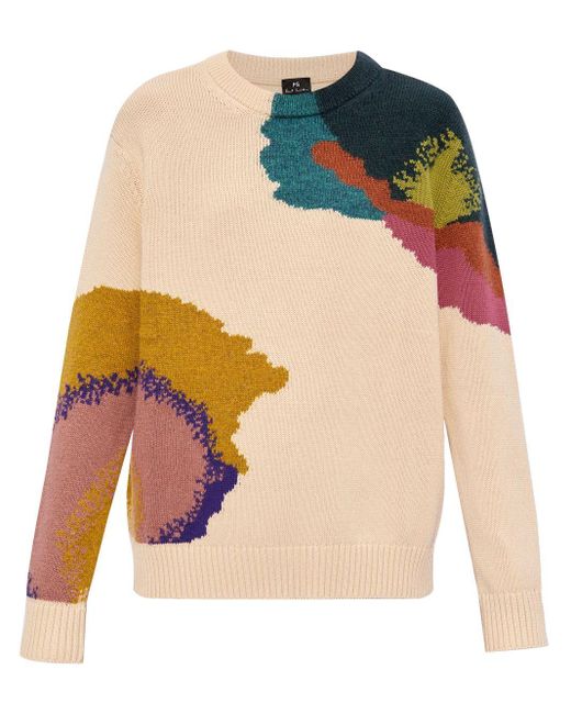PS by Paul Smith Intarsia Trui in het Natural