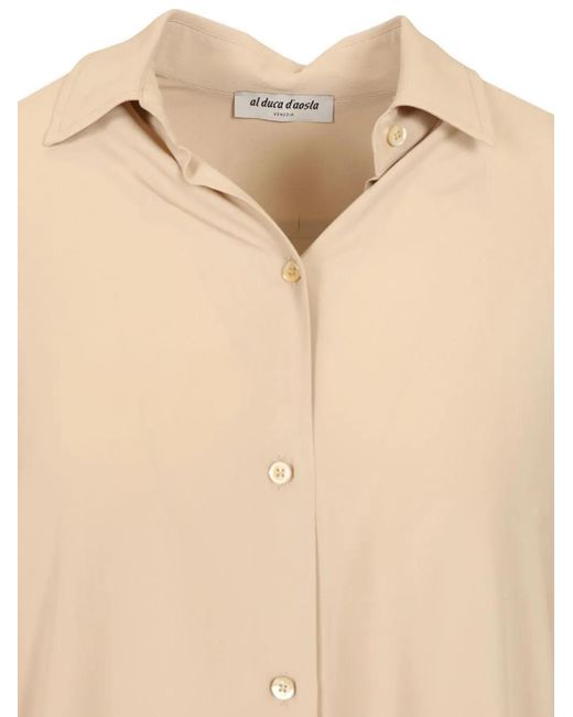 Al Duca D'aosta Natural Oversized Silk Shirt