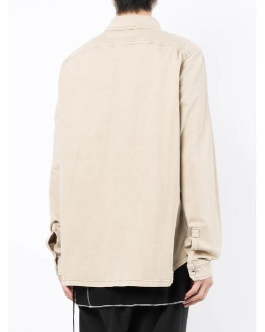 Giacca-Camicia A Maniche Lunghe di Rick Owens in Brown da Uomo