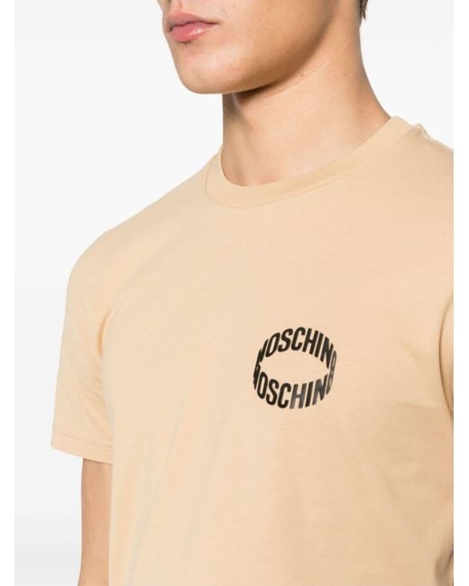 Moschino Natural Logo-appliqqué Cotton T-shirt for men