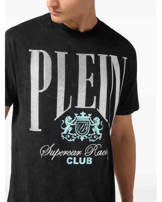 Philipp Plein Black Cars Racing T-Shirt for men