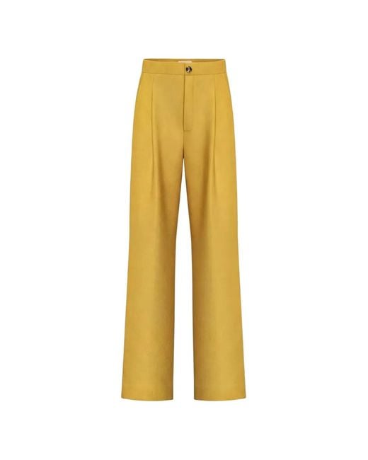 Marella Yellow Emme Pleated Trousers