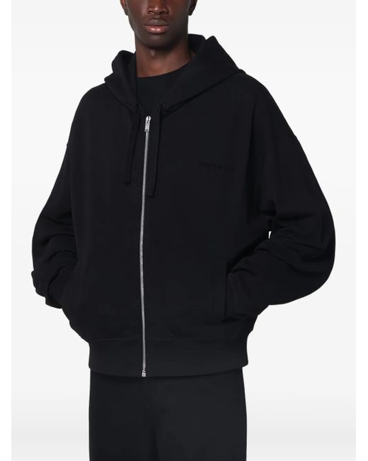Alexander McQueen Black Zip-Up Cotton Hoodie for men