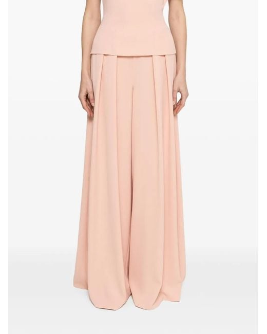 Nissa Pink High-Rise Pallazo Trousers