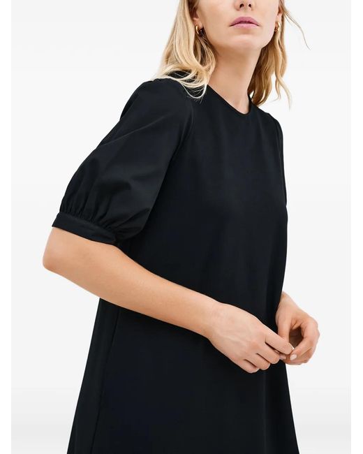 MARCELLA Black Olivia Ruffled Puff-Sleeve Midi Dress