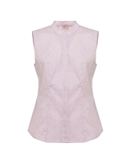 Emme Pink Striped Crystal-Embellished Shirt