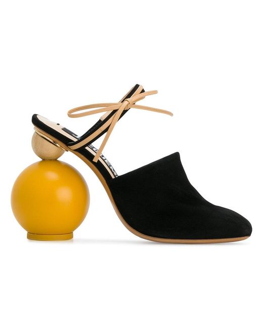 Femme Chaussures à talons Chaussures à talons Jacquemus Les Mules Limones en Cuir Orange Cuir Jacquemus en coloris Marron 