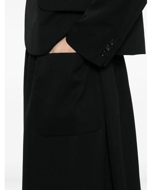 Comme des Garçons Black Wool Midi Skirt