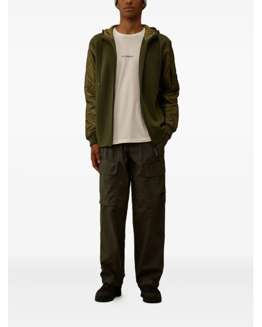 C P Company Black Cargo-Pocket Trousers for men