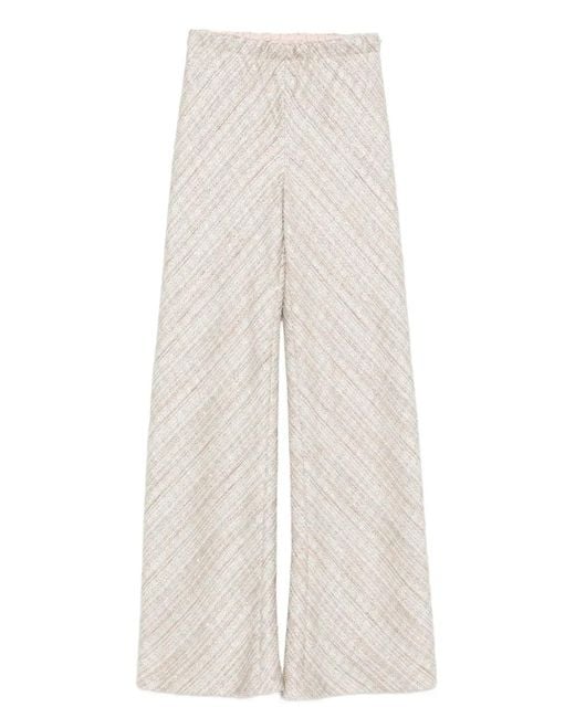 Forte_forte White Striped Trousers