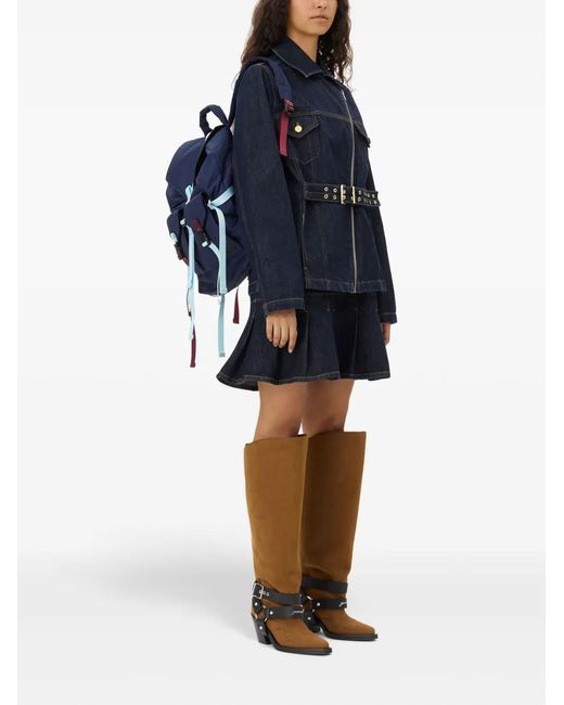 Ganni Backpack With Logo in Blue | Lyst display picture 1