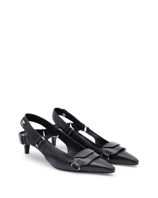 Courreges Black Racer Leather Pumps