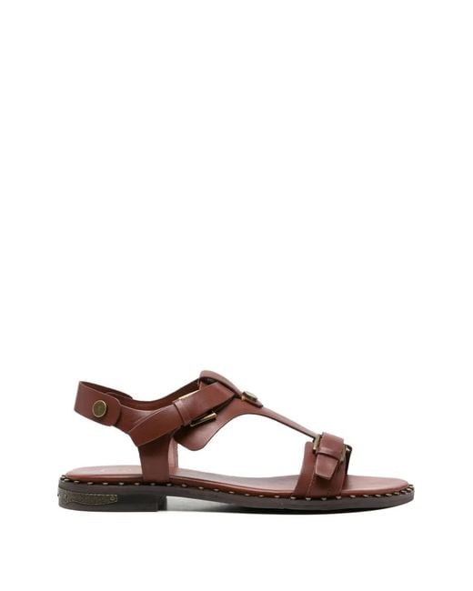 Ash Brown Piper02 Flat Sandals