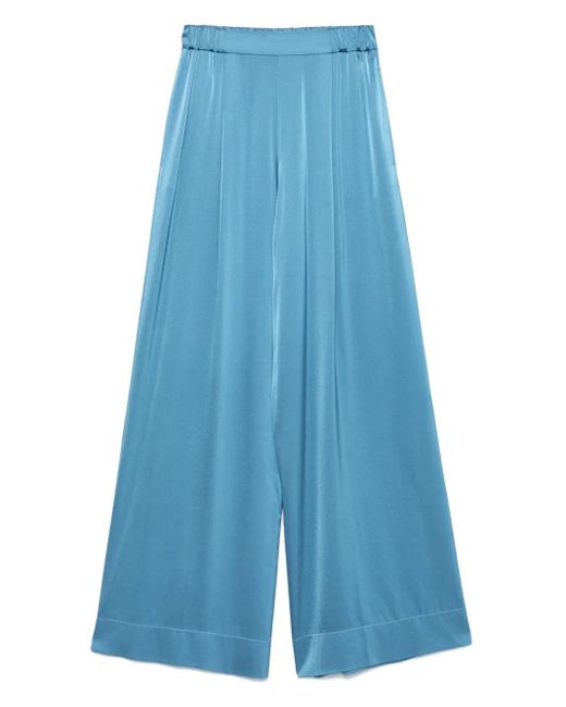 Pantaloni Palazzo Con Vita Elasticizzata di Forte Forte in Blue
