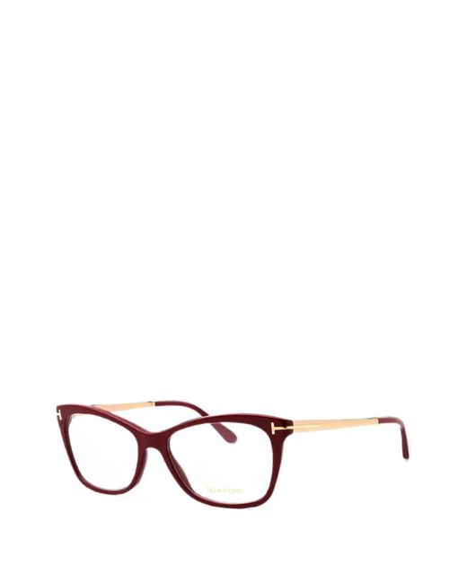 Tom Ford Red Rectangle-Frame Glasses