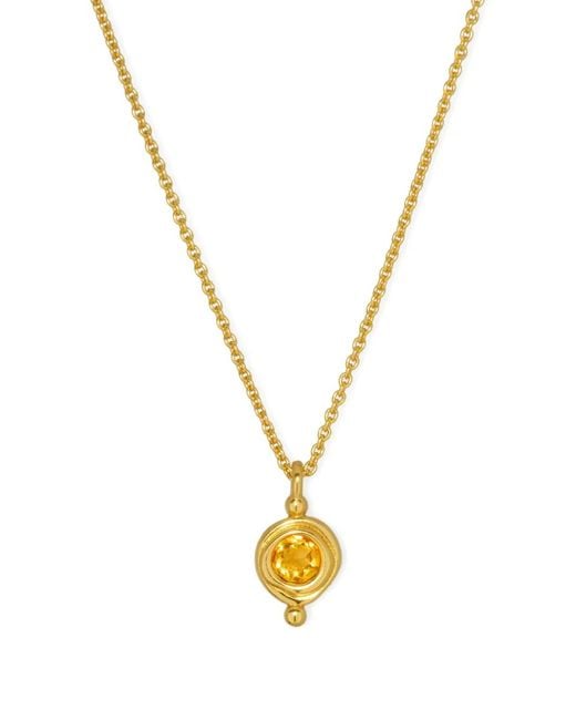 Ottoman Hands Metallic November Citrine Birthstone Necklace