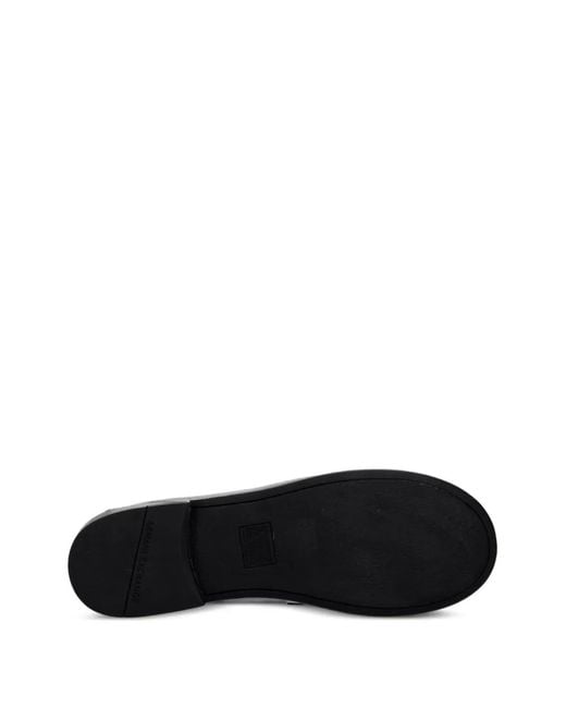 ARMANI EXCHANGE Black Logo-Plaque Loafers