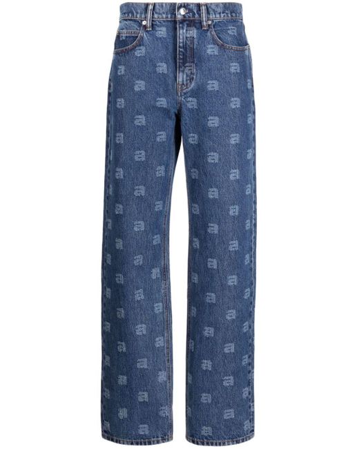 Alexander Wang Blue Straight Jeans With Print