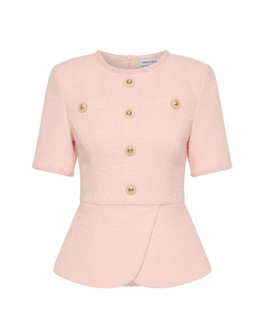 Rebecca Vallance Pink Elvie Peplum Top