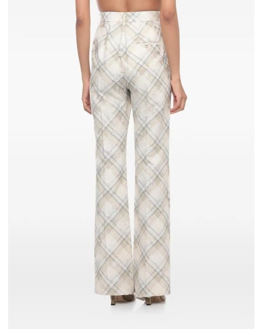 Vivienne Westwood White Check-Pattern Distressed Trousers