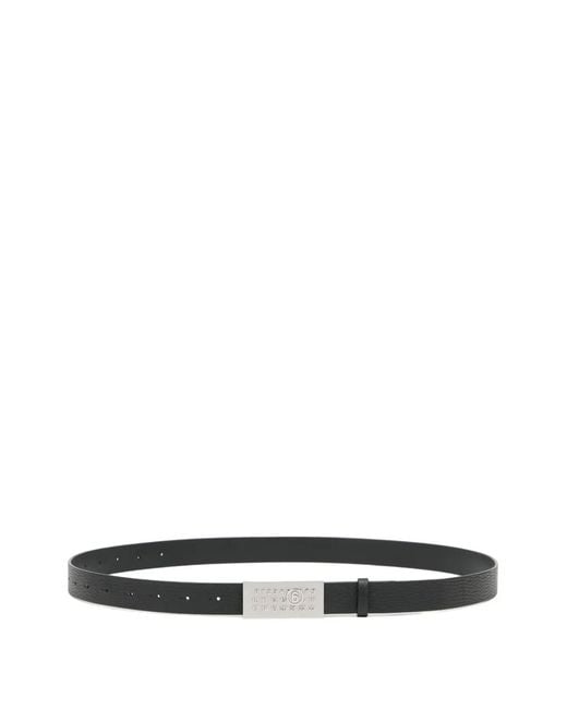 MM6 by Maison Margiela White Numeric Plaque Belt