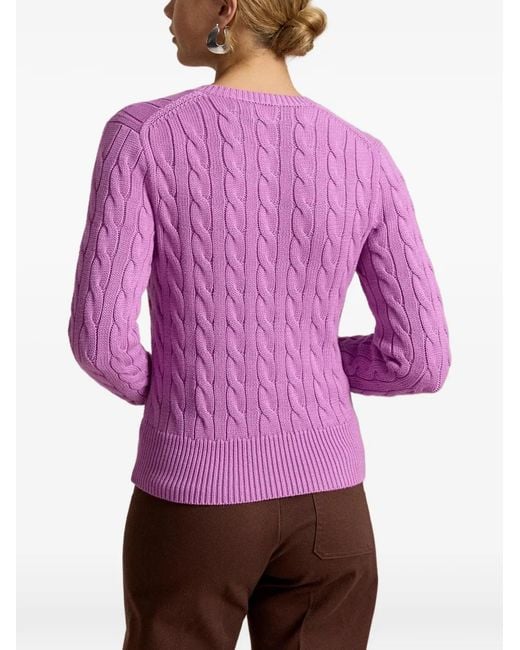 Polo Ralph Lauren Pink Cable-Knit Cardigan