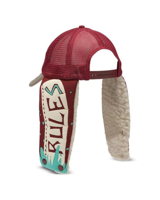 Kapital White Graphic Shearling Hat for men
