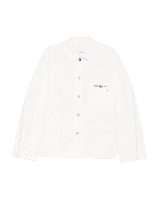 Veste En Jean À Logo Brodé Givenchy pour homme en coloris White