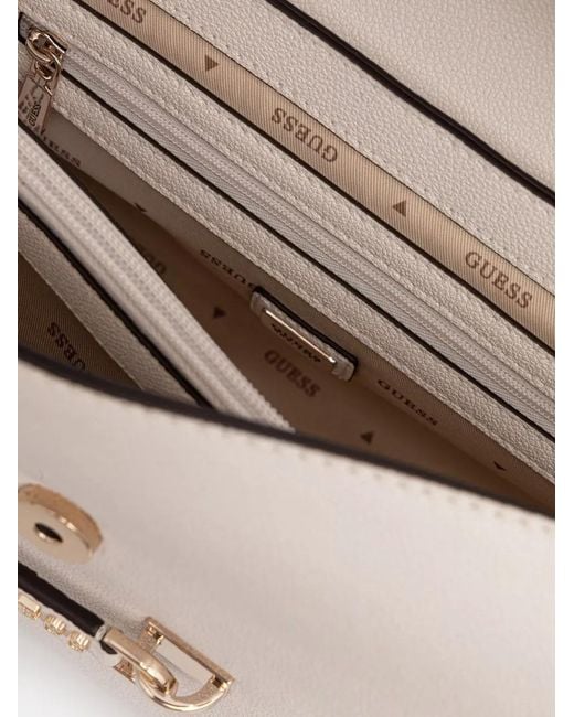 Guess White Logo-Plaque Pebbled Tote Bag