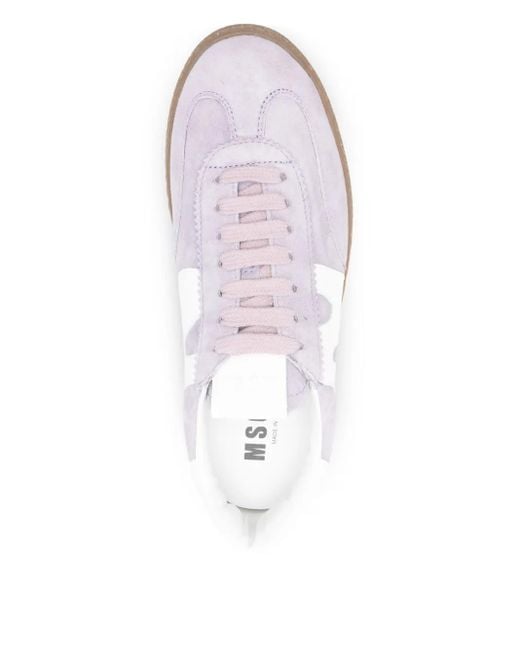 MSGM White Suede Sneakers