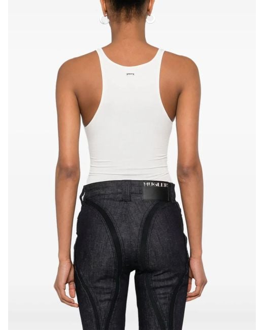 Mugler Geperforeerde Body in het White