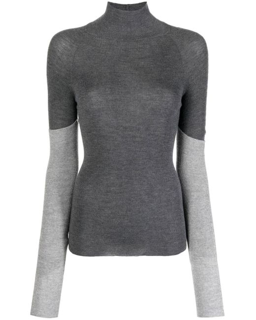 knit mock neck top