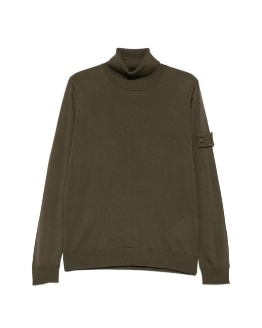 Stone Island Ghost Pullover Mit Logo-Patch in Green für Herren